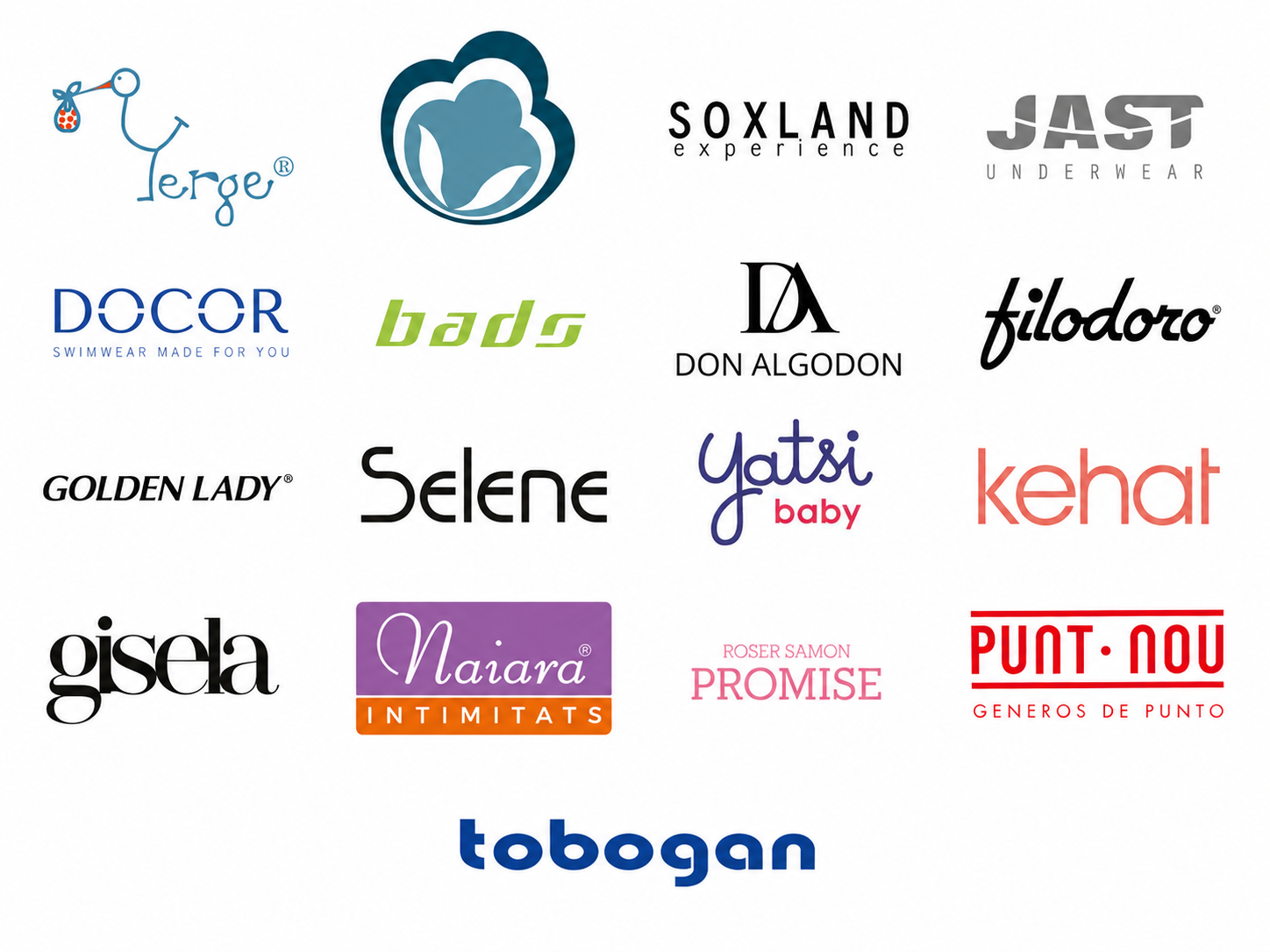 Logos de marcas de lencería, ropa interior y pijamas disponibles en Bellin